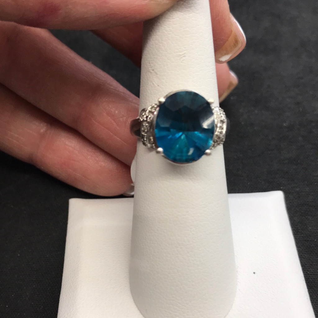 407604 10k London Blue Topaz And Diamond Ring